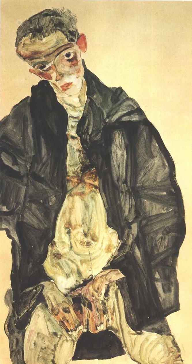 Autoportret kończący szkołę średnią autorstwa Egon Schiele
