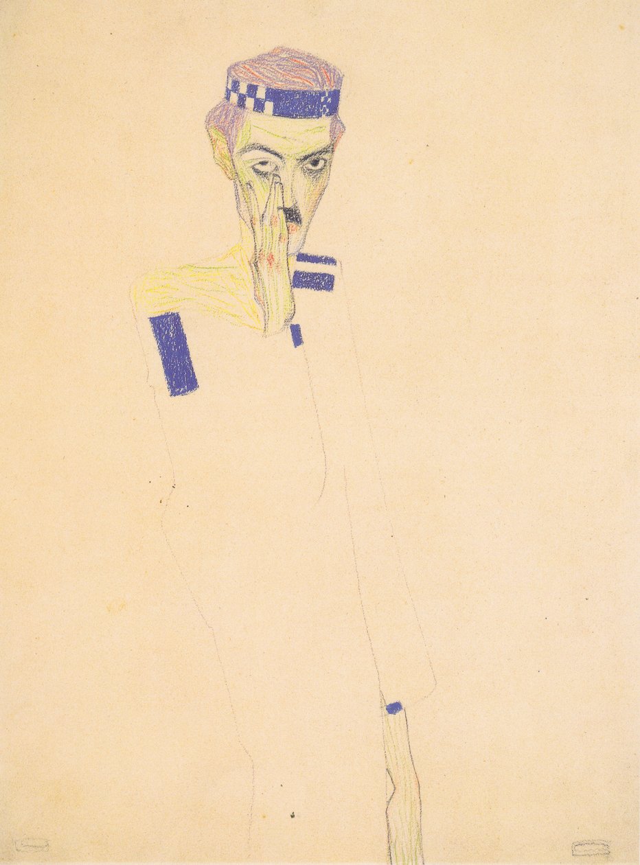 Autoportret z opaską autorstwa Egon Schiele