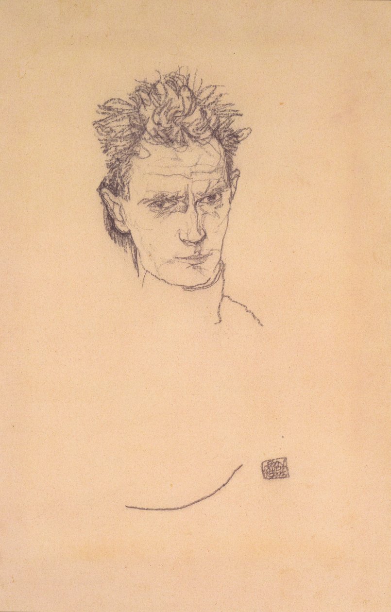 Autoportret w mundurze autorstwa Egon Schiele