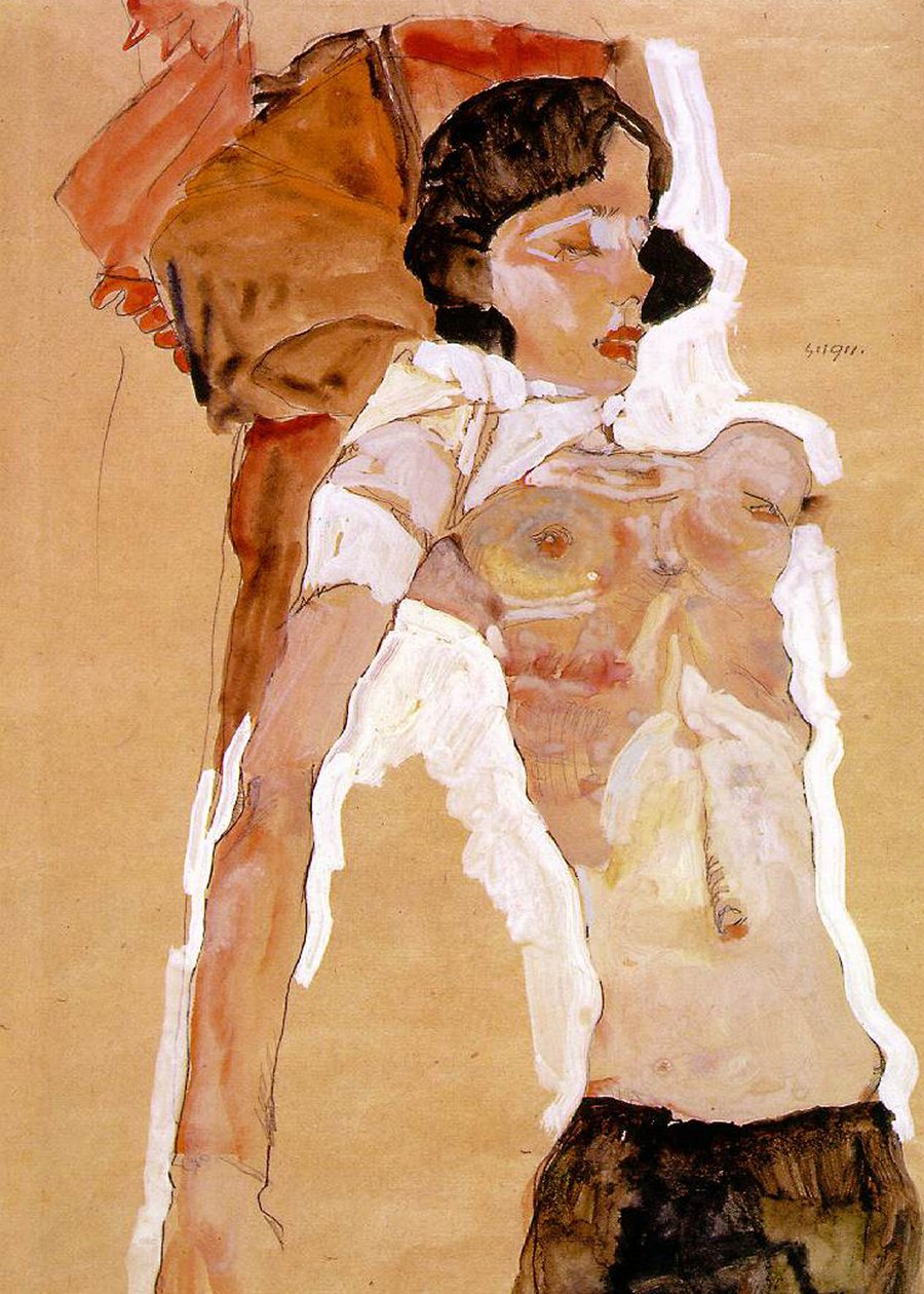 Półnago leżący autorstwa Egon Schiele
