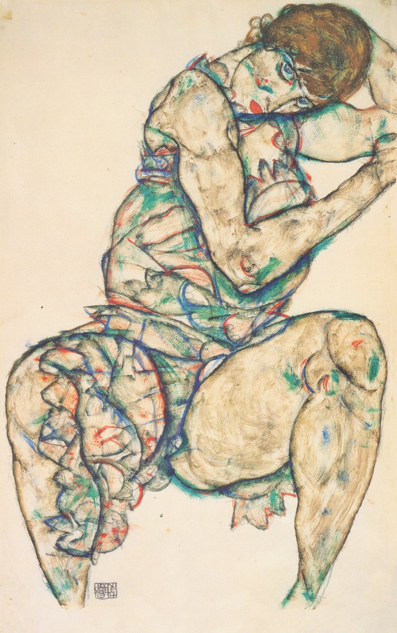 Siedzenie w połowie czasu autorstwa Egon Schiele