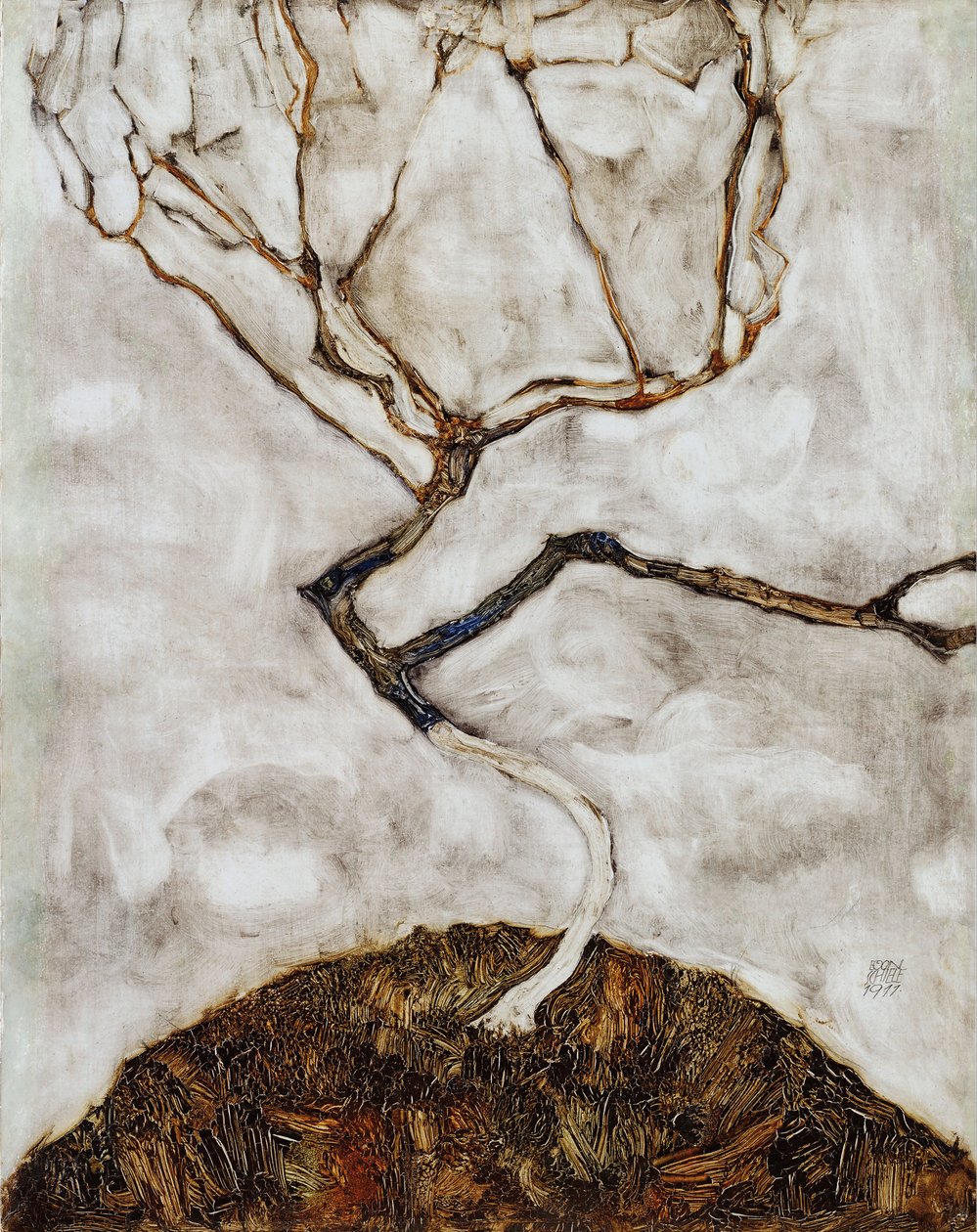Małe drzewo późną jesienią autorstwa Egon Schiele