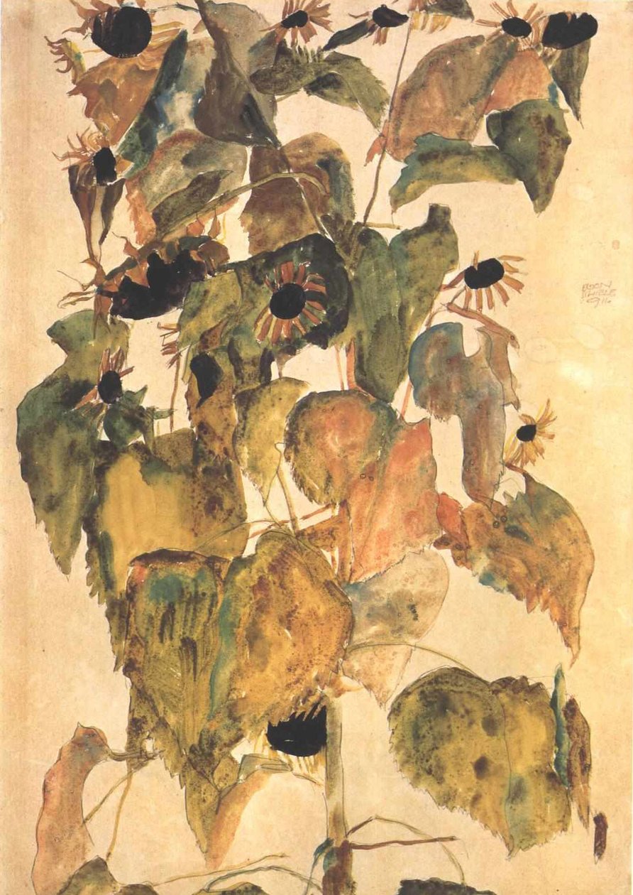 słoneczniki autorstwa Egon Schiele