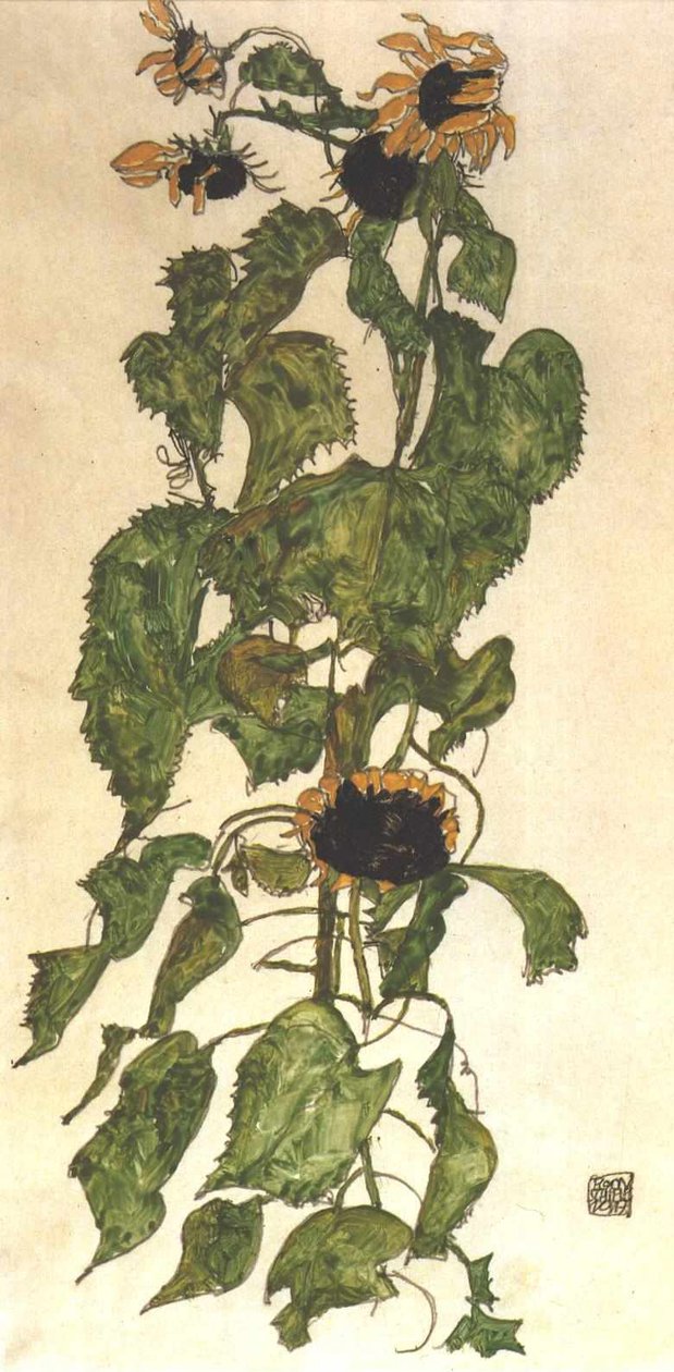 słoneczniki autorstwa Egon Schiele
