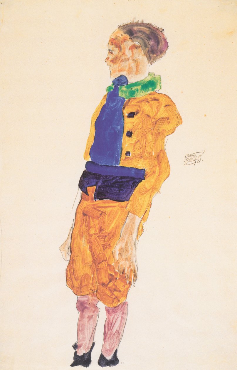 Stojący chłopiec autorstwa Egon Schiele