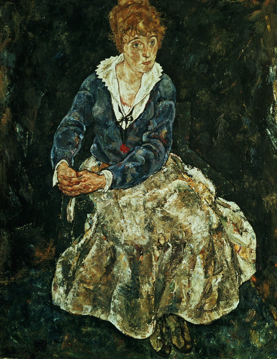 Siedząca żona Artysty, ok. 1912 autorstwa Egon Schiele