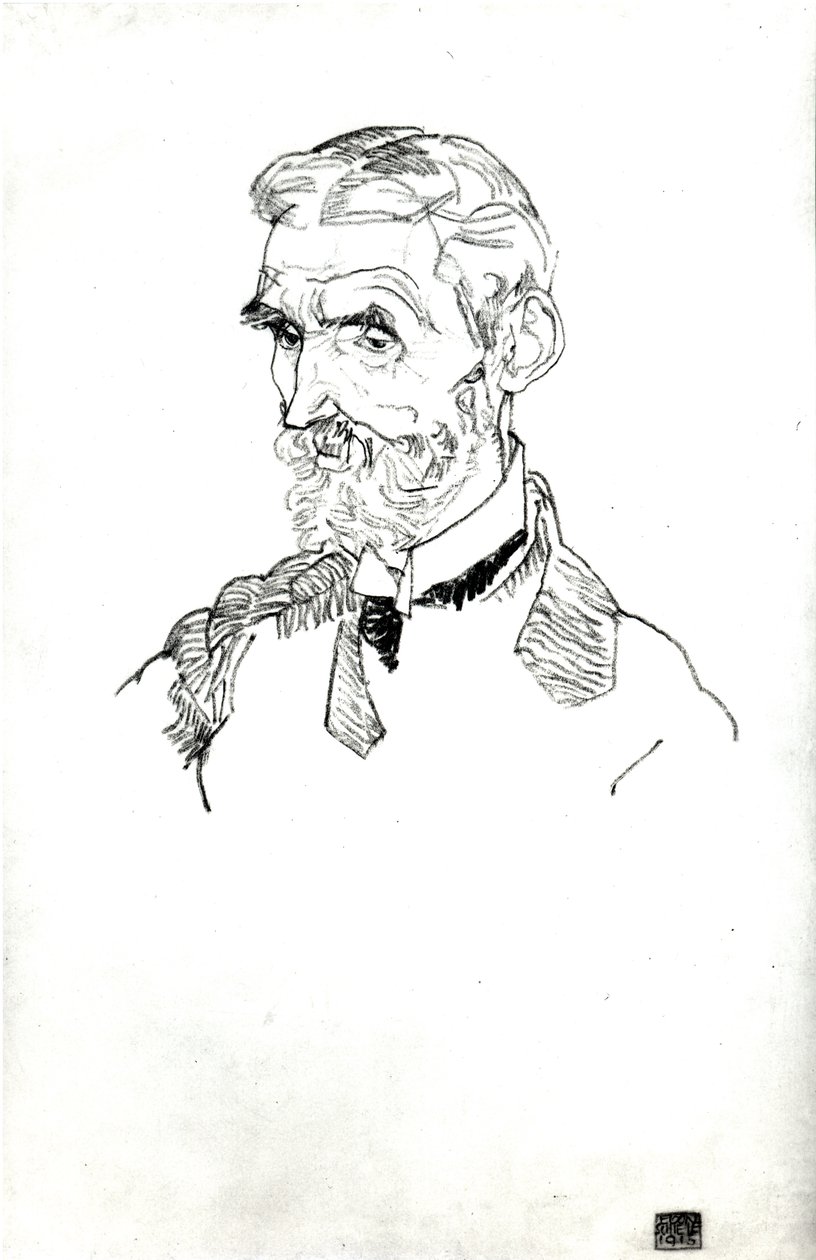 Portret teścia artysty, Johann Harms, 1915 autorstwa Egon Schiele