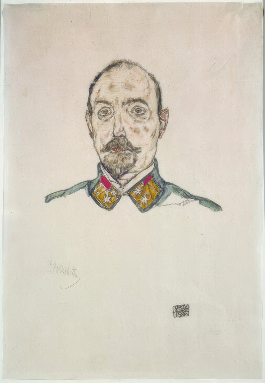 Austriacki oficer autorstwa Egon Schiele