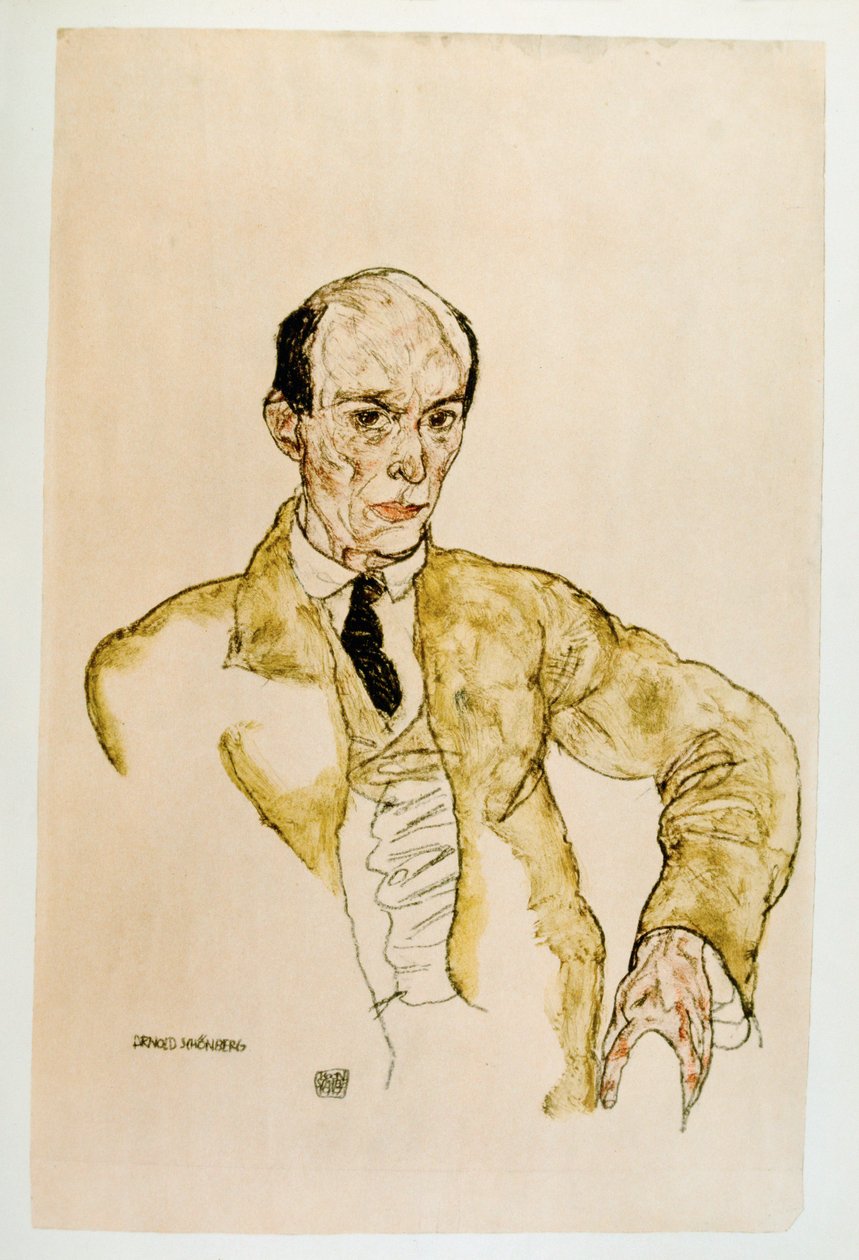 Kompozytor Arnold Schoenberg, Komponisty Arnolf Schoenberg gwasz, ... (gwasz) autorstwa Egon Schiele