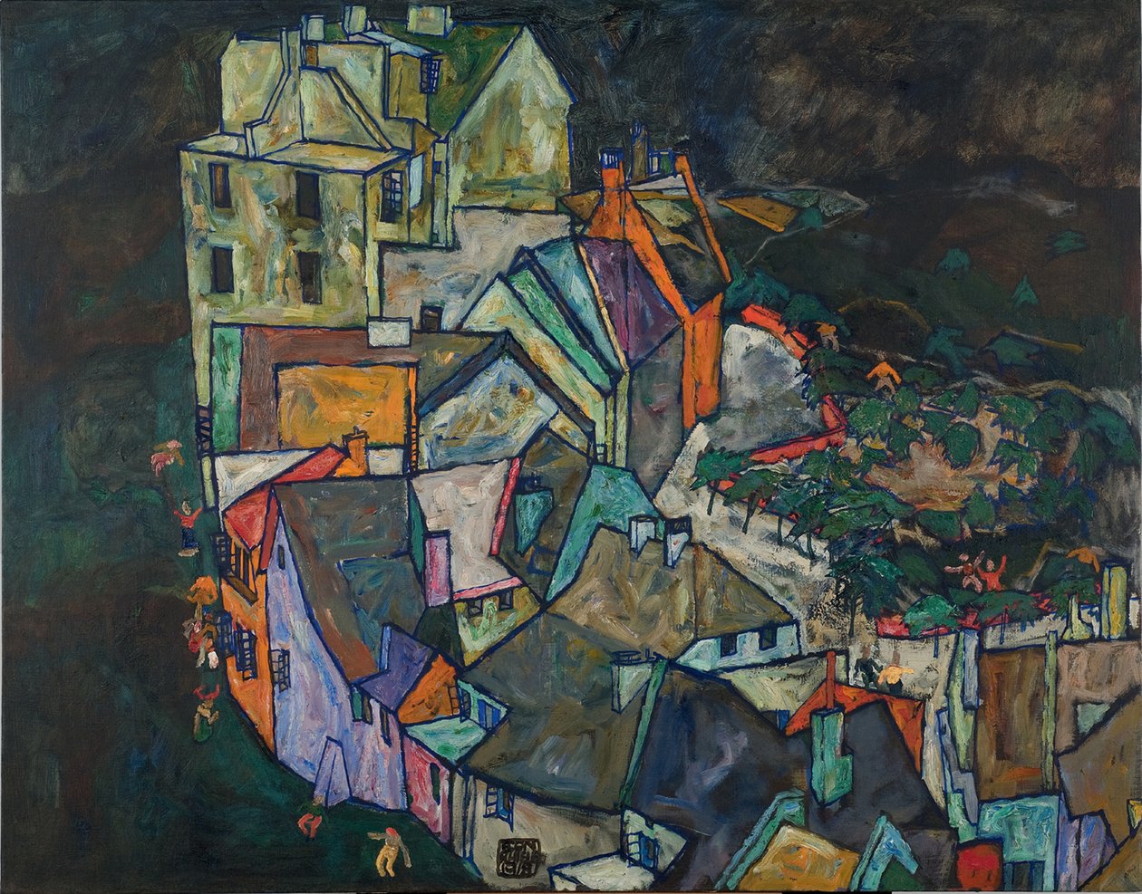 Półksiężyc domów III autorstwa Egon Schiele