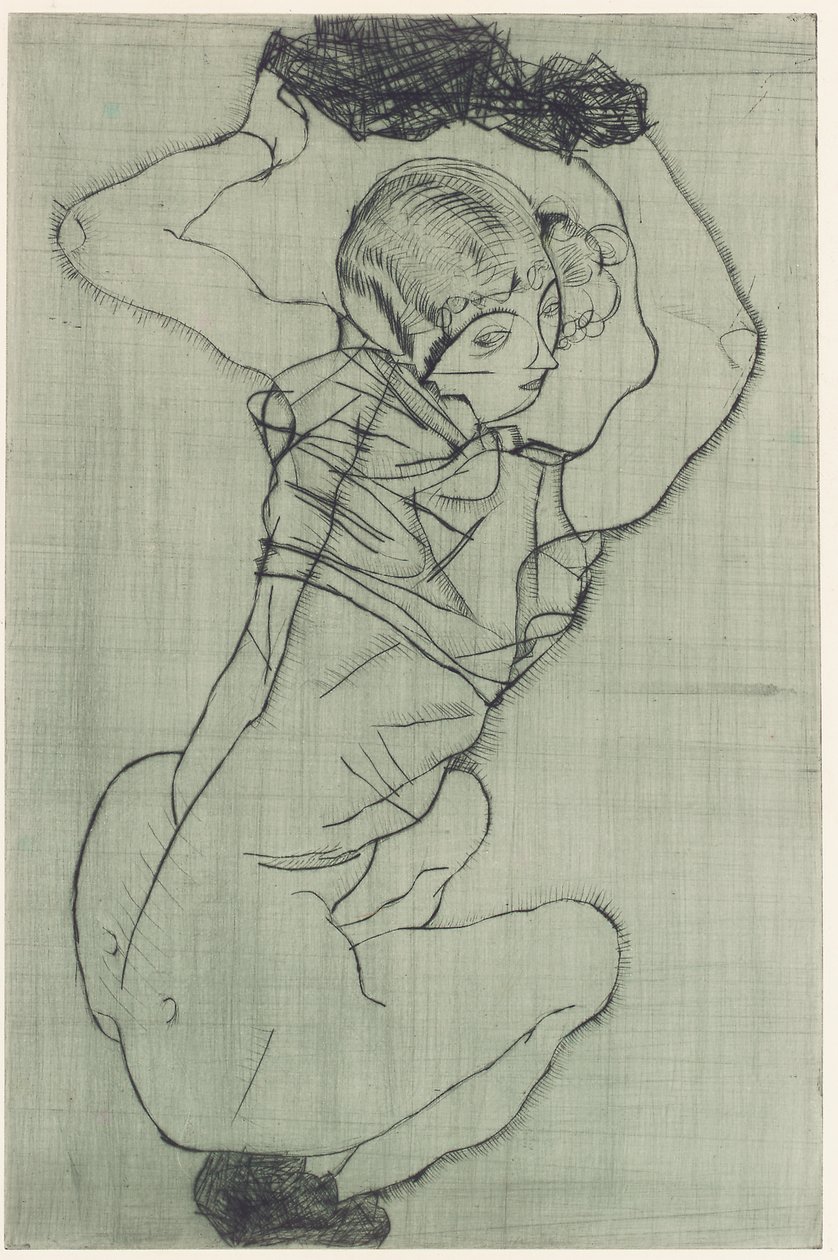 Przyczajony autorstwa Egon Schiele