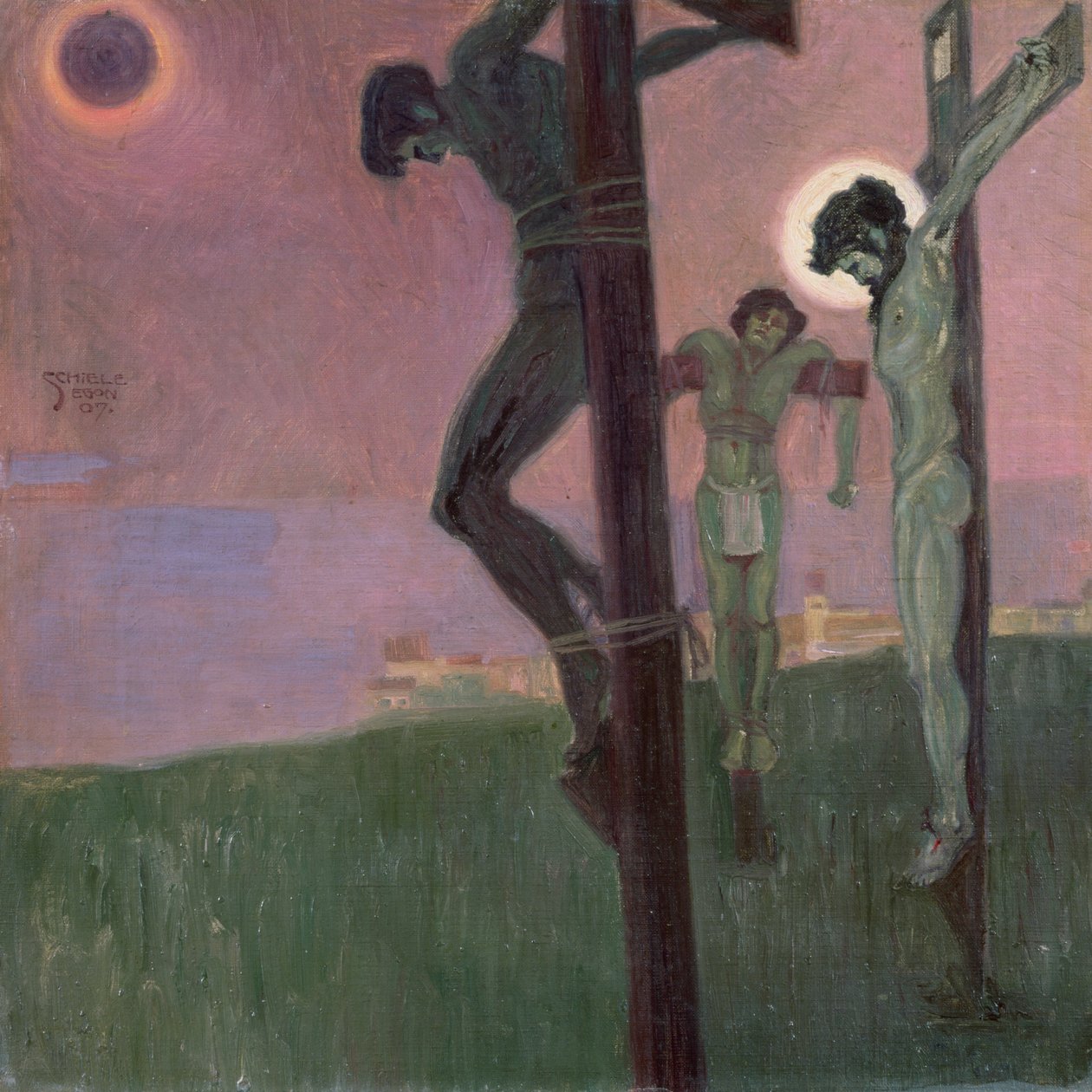 Ukrzyżowanie z zaciemnionym słońcem autorstwa Egon Schiele