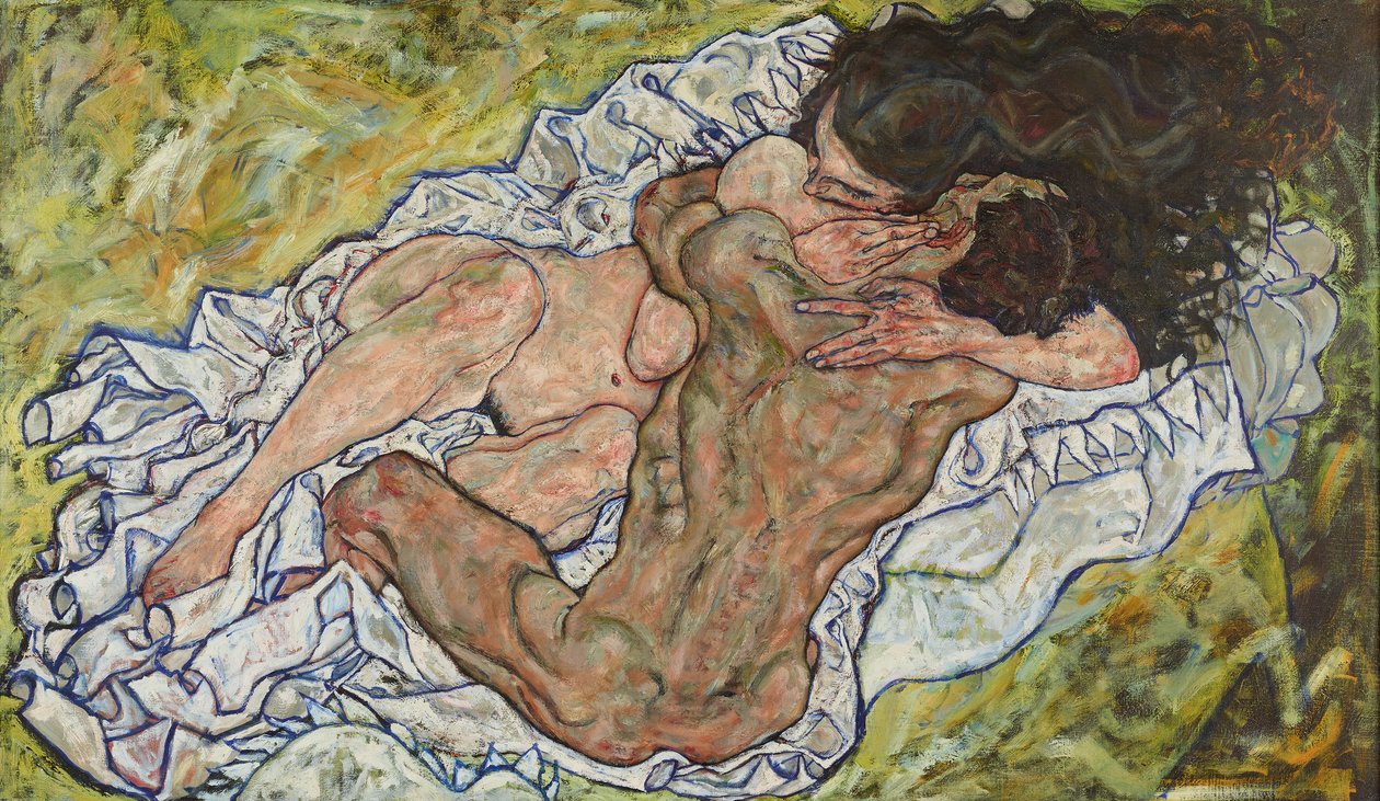 Uścisk autorstwa Egon Schiele