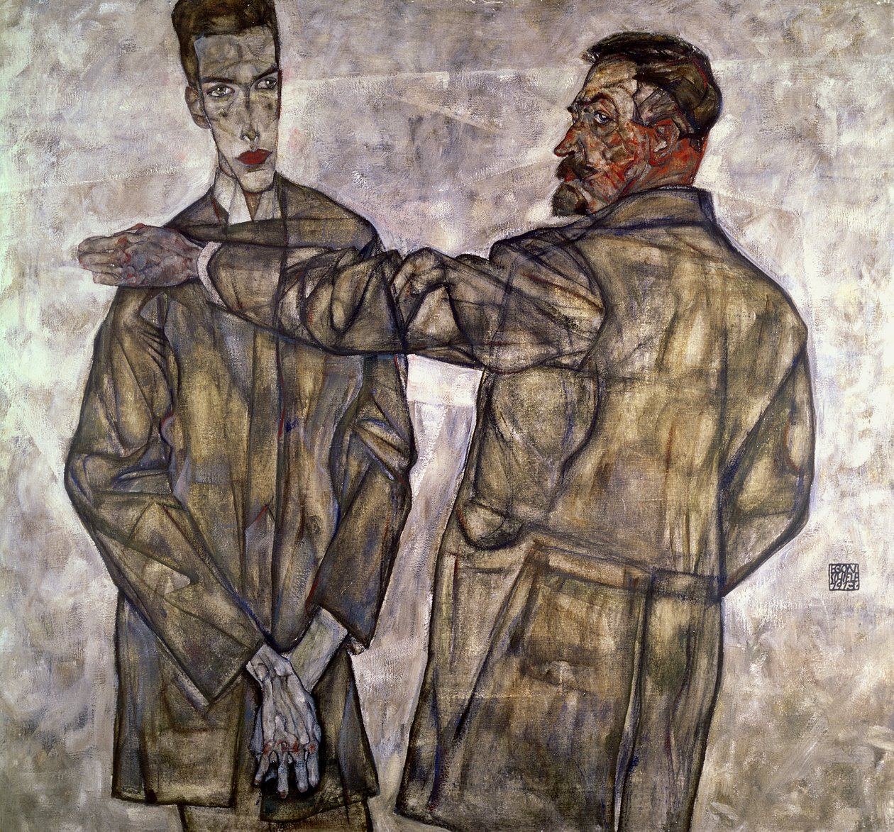 Podwójny portret Ottona i Heinricha Benescha, 1913 autorstwa Egon Schiele
