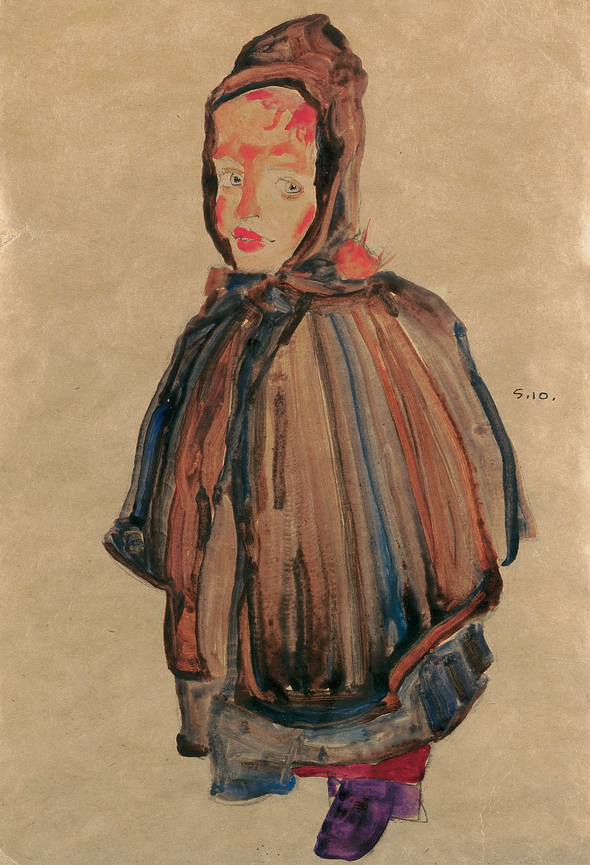 Dziewczyna z kapturem, 1910 autorstwa Egon Schiele