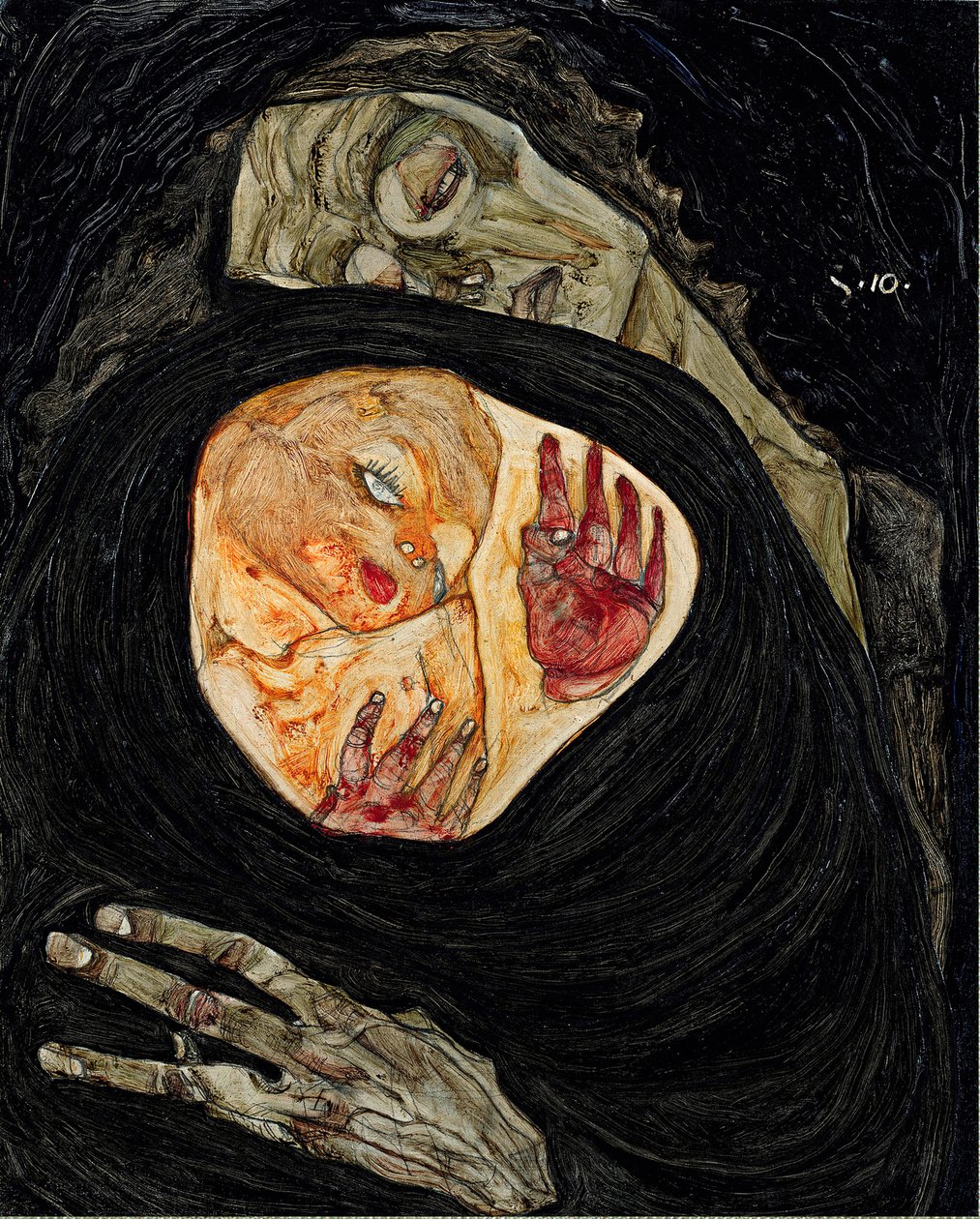Martwa matka. Obraz Egona Schiele (1890-1918), olej na drewnie autorstwa Egon Schiele