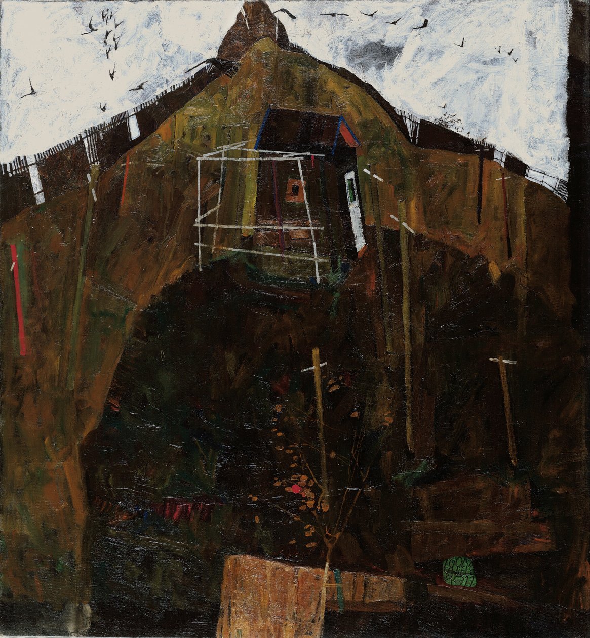 Krajobraz z krukiem autorstwa Egon Schiele