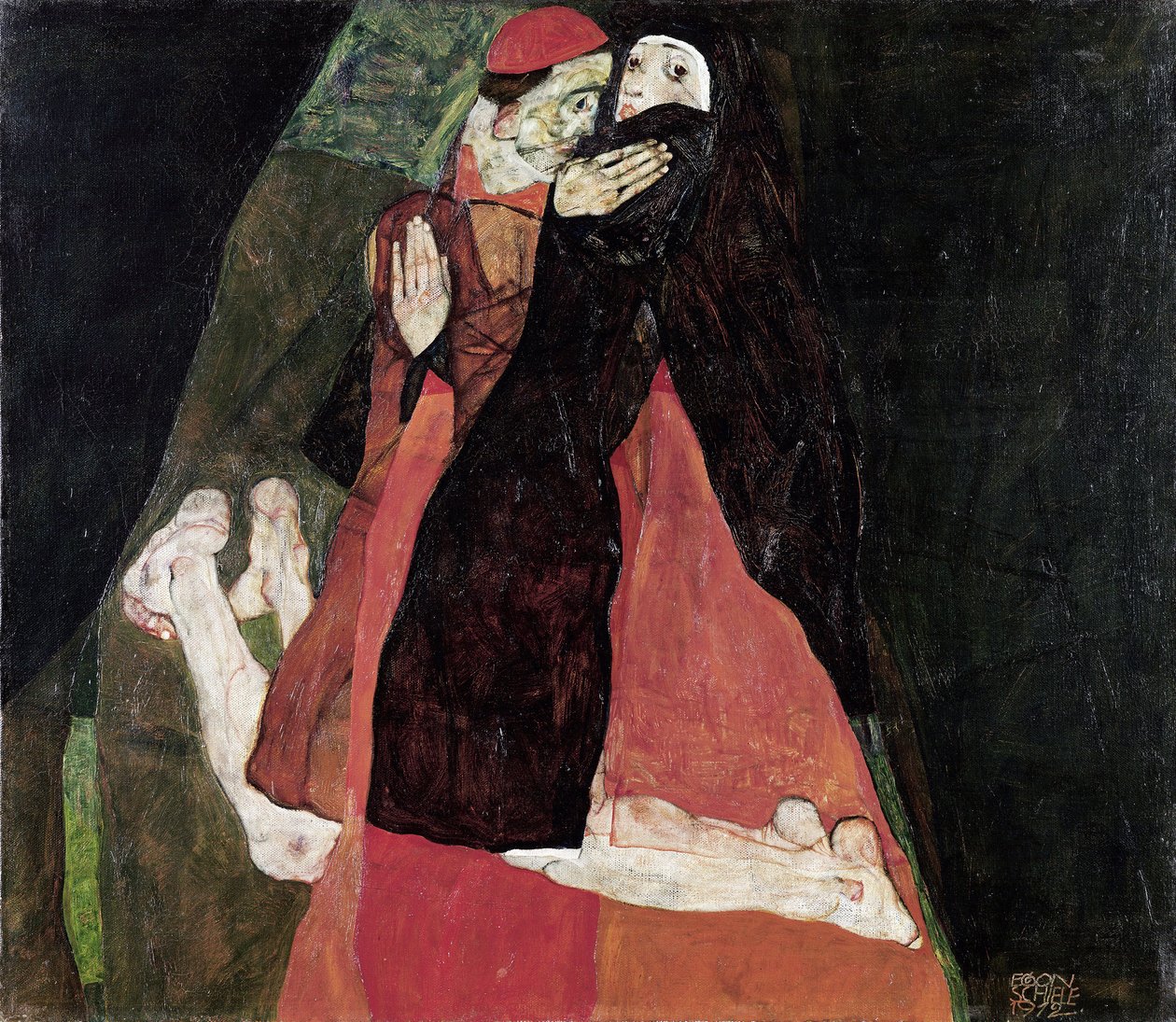 "Kardynał i zakonnica" Obraz Egona Schiele (1890-1918) 1912 Muzeum Leopolda, Wiedeń autorstwa Egon Schiele