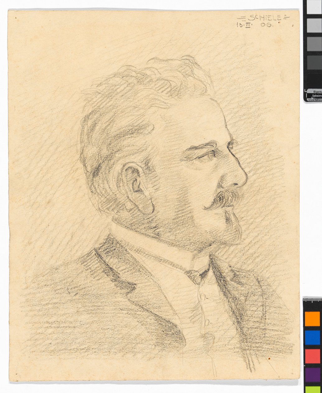 Leopold Czihaczek im Profil autorstwa Egon Schiele