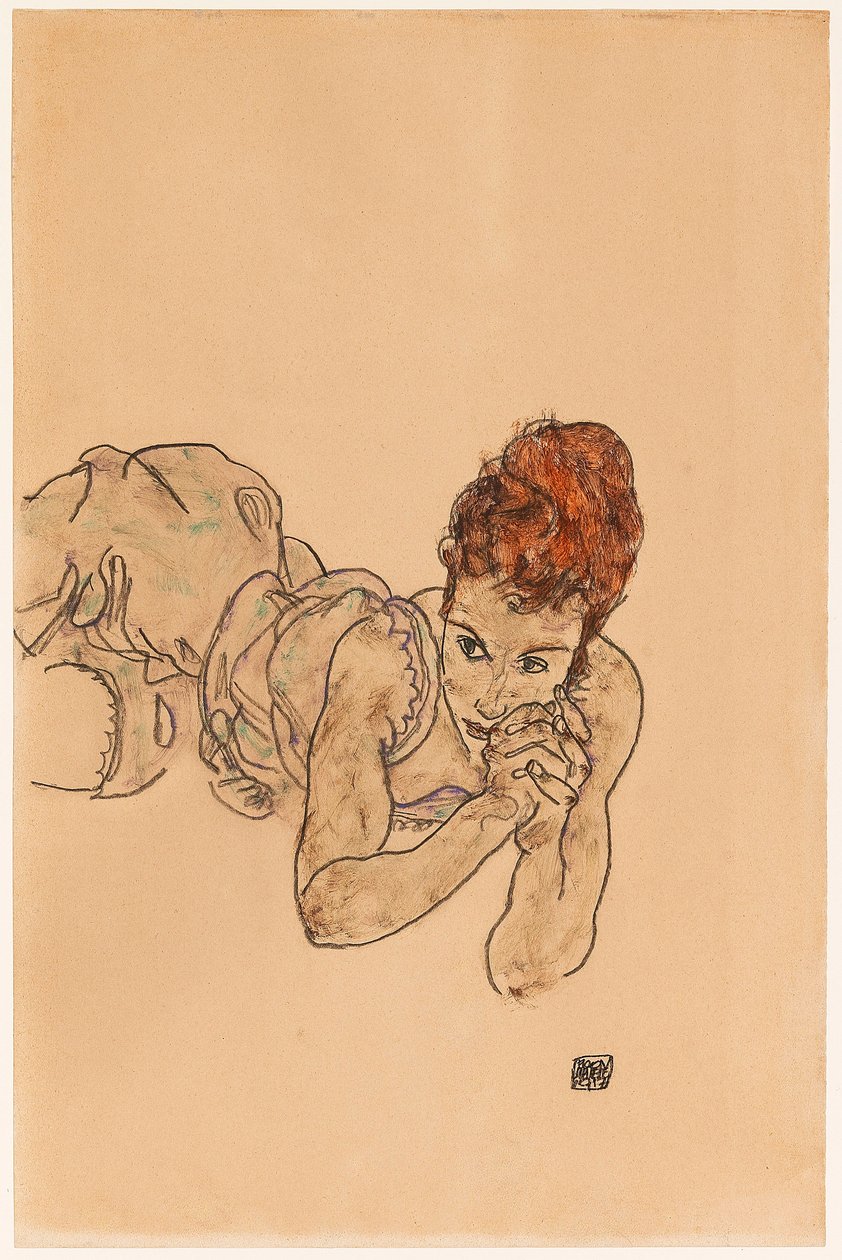 Leżąca kobieta, 1917. autorstwa Egon Schiele