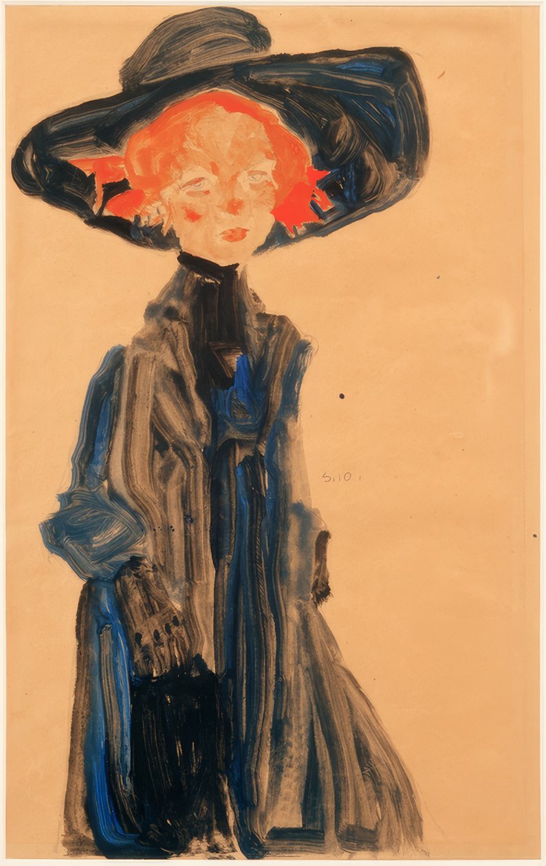 Dziewczyna w kolorze niebieskim autorstwa Egon Schiele