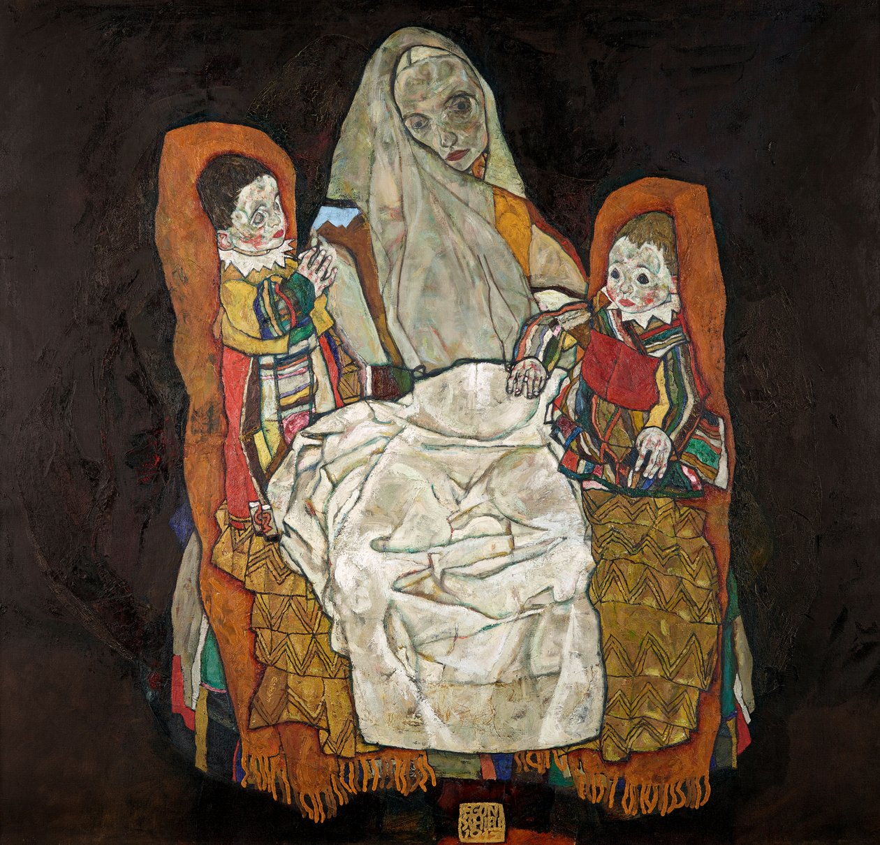 Matka z dwójką dzieci III, 1915-1917. autorstwa Egon Schiele