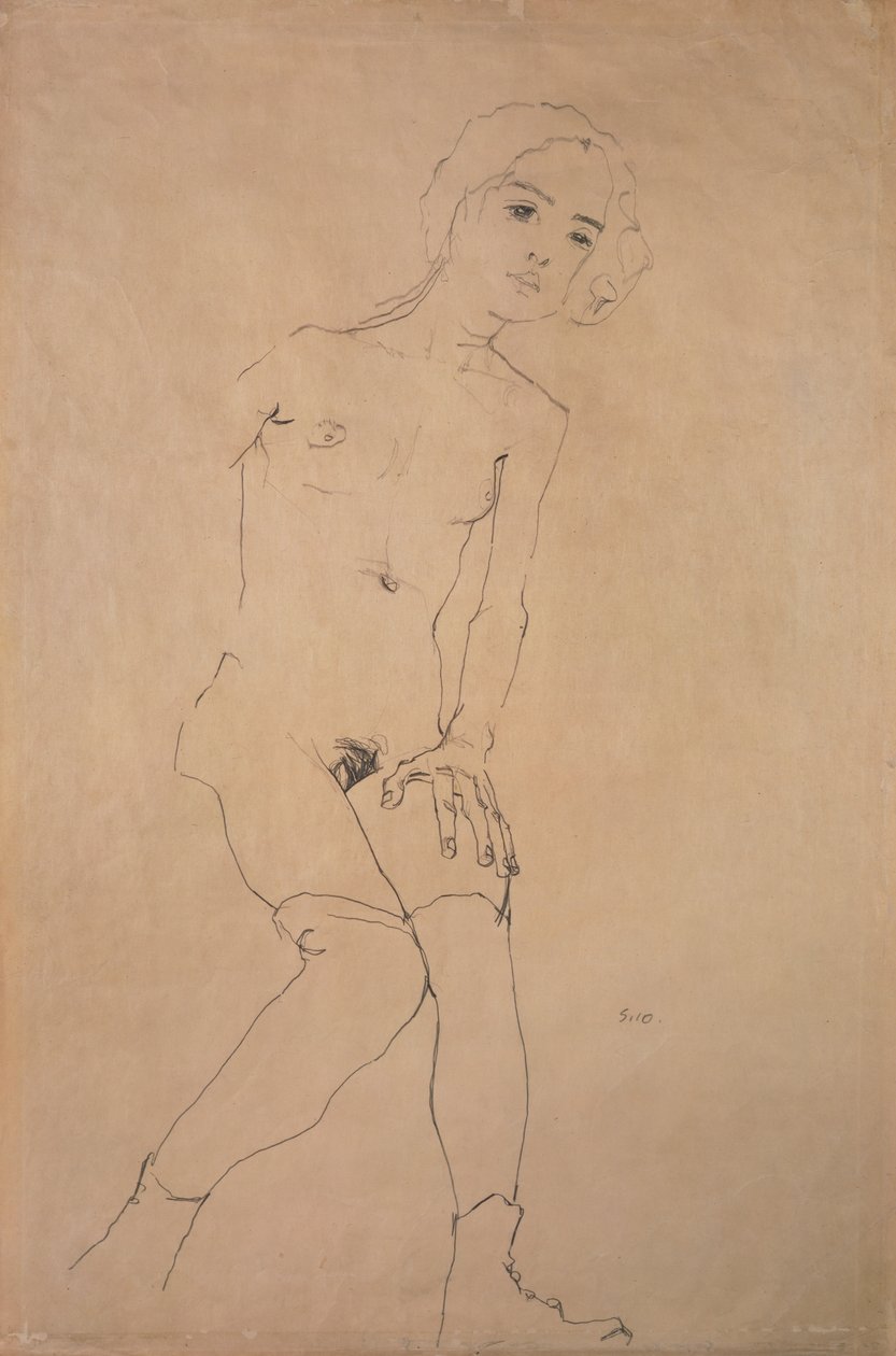 Akt, 1910 autorstwa Egon Schiele