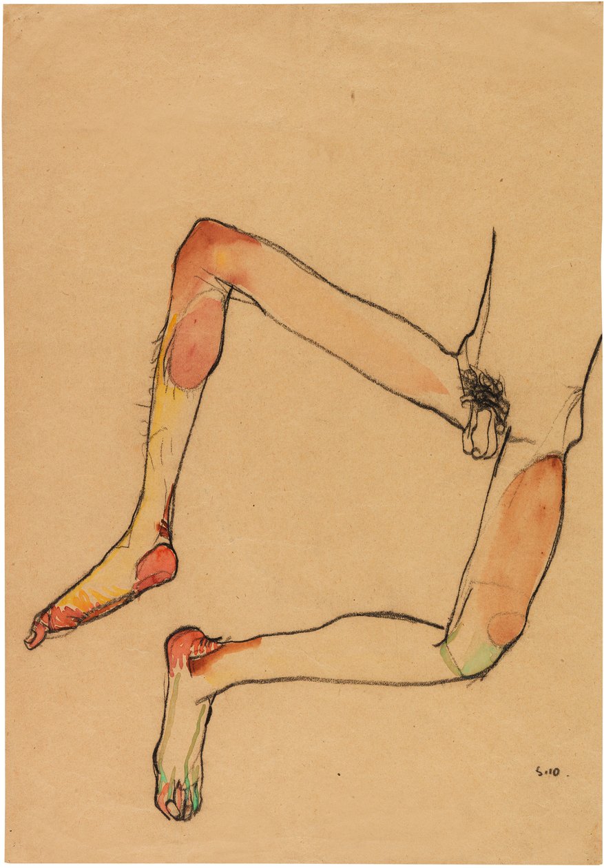 Brzuch mężczyzny nagi, 1910. autorstwa Egon Schiele