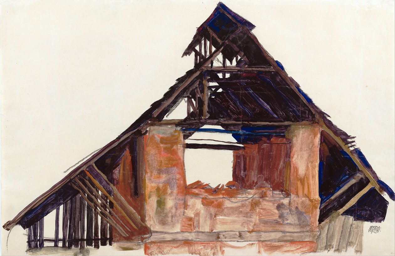 Stary szczyt (stary szczyt) - Schiele, Egon (1890-1918) - 1913 - Gwasz na papierze - 32x48,6 - Muzeum Leopolda, Wiedeń autorstwa Egon Schiele