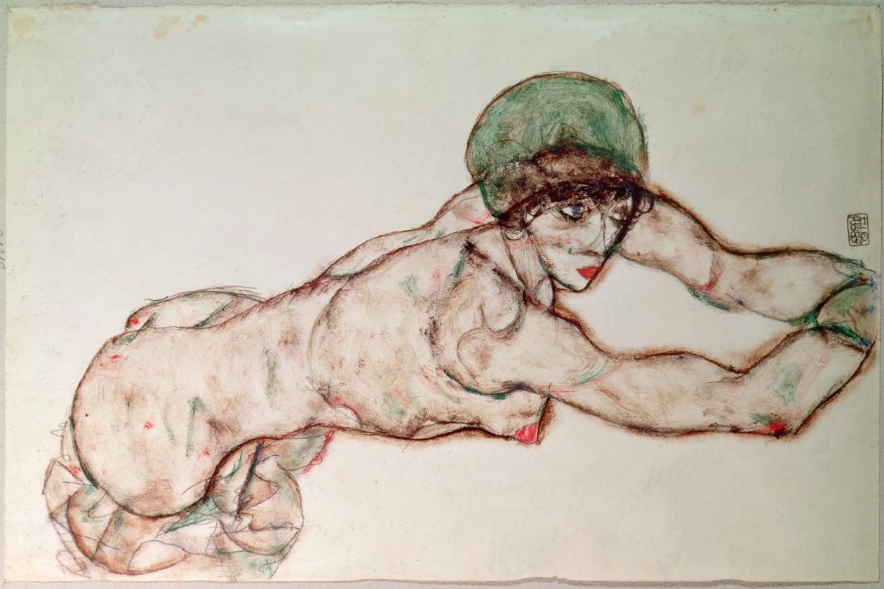 Wyciągnięta nago autorstwa Egon Schiele