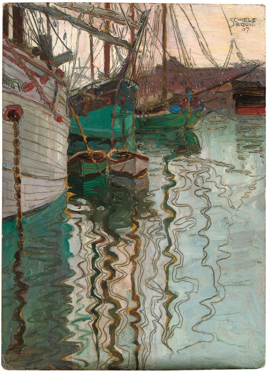 Port w Trieście, 1907 autorstwa Egon Schiele