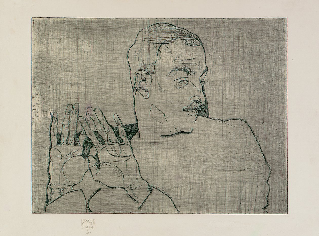 Portret Arthura Roesslera, 1914 autorstwa Egon Schiele