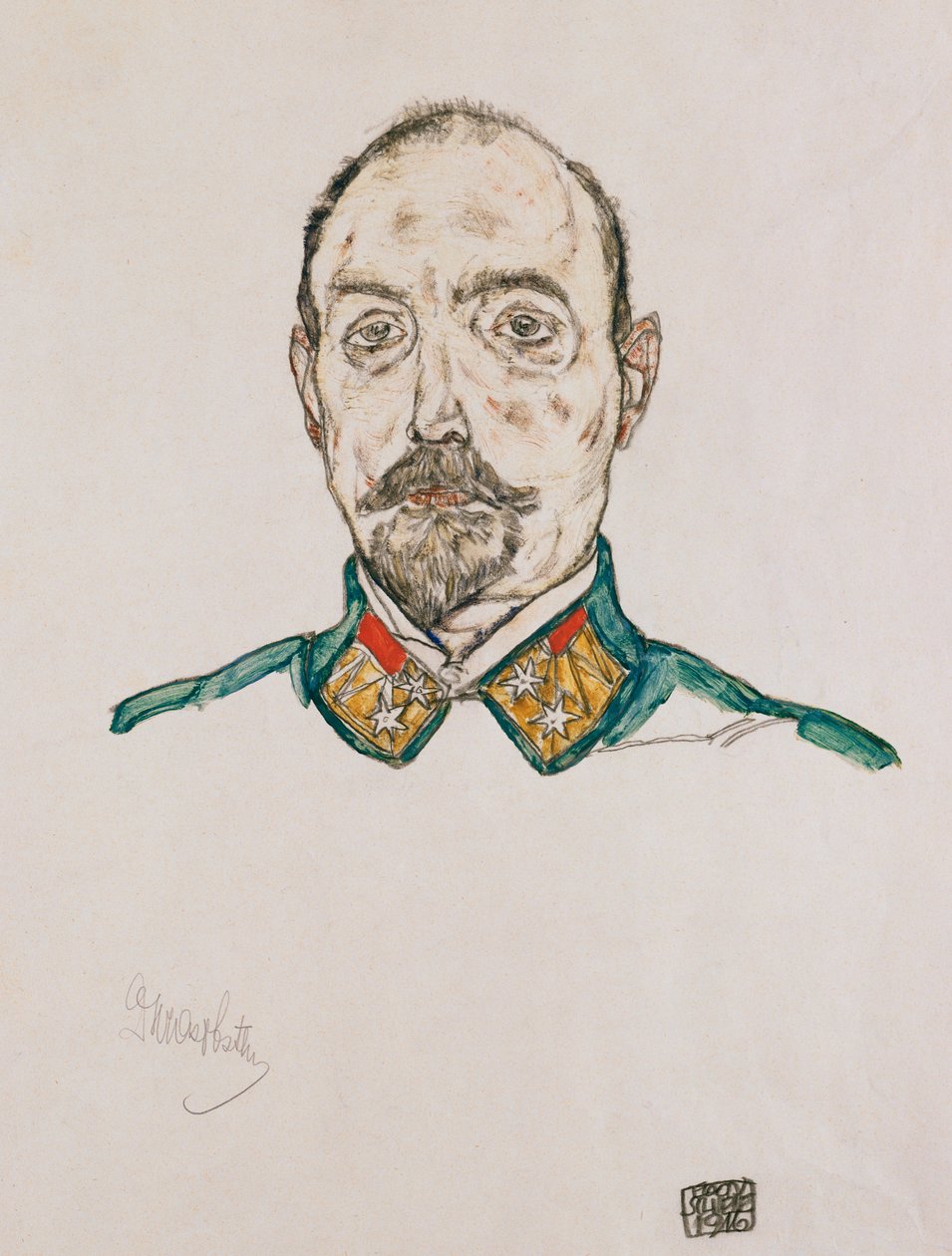 Portret pierwszego oficera, 1916 autorstwa Egon Schiele