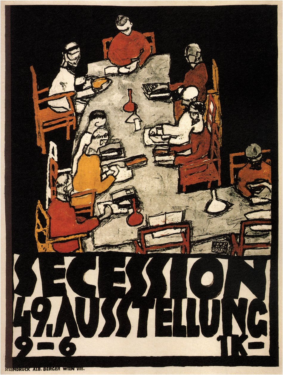 Plakat do 49. wystawy Secesja Wiedeńska, 1918 autorstwa Egon Schiele