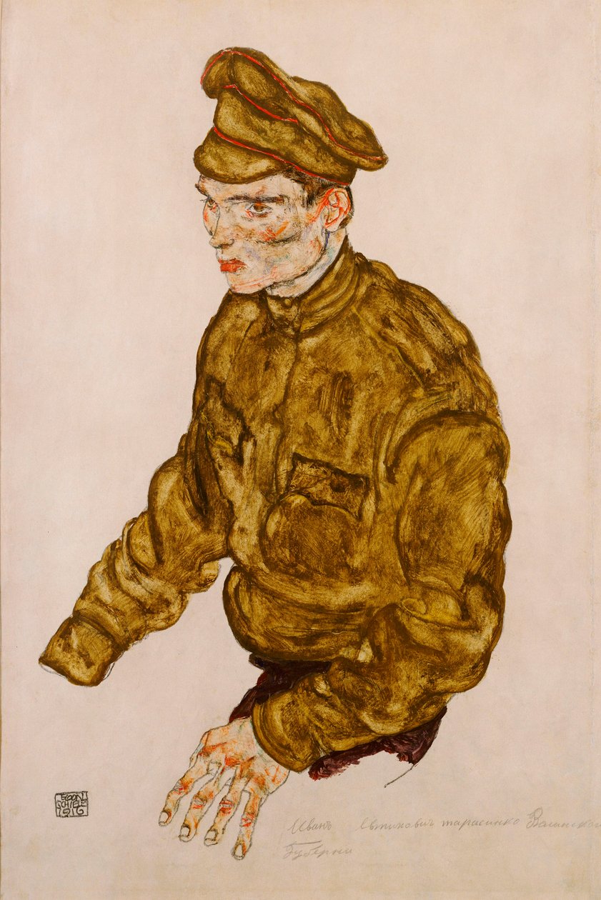 Rosyjski jeniec wojenny, 1916 autorstwa Egon Schiele