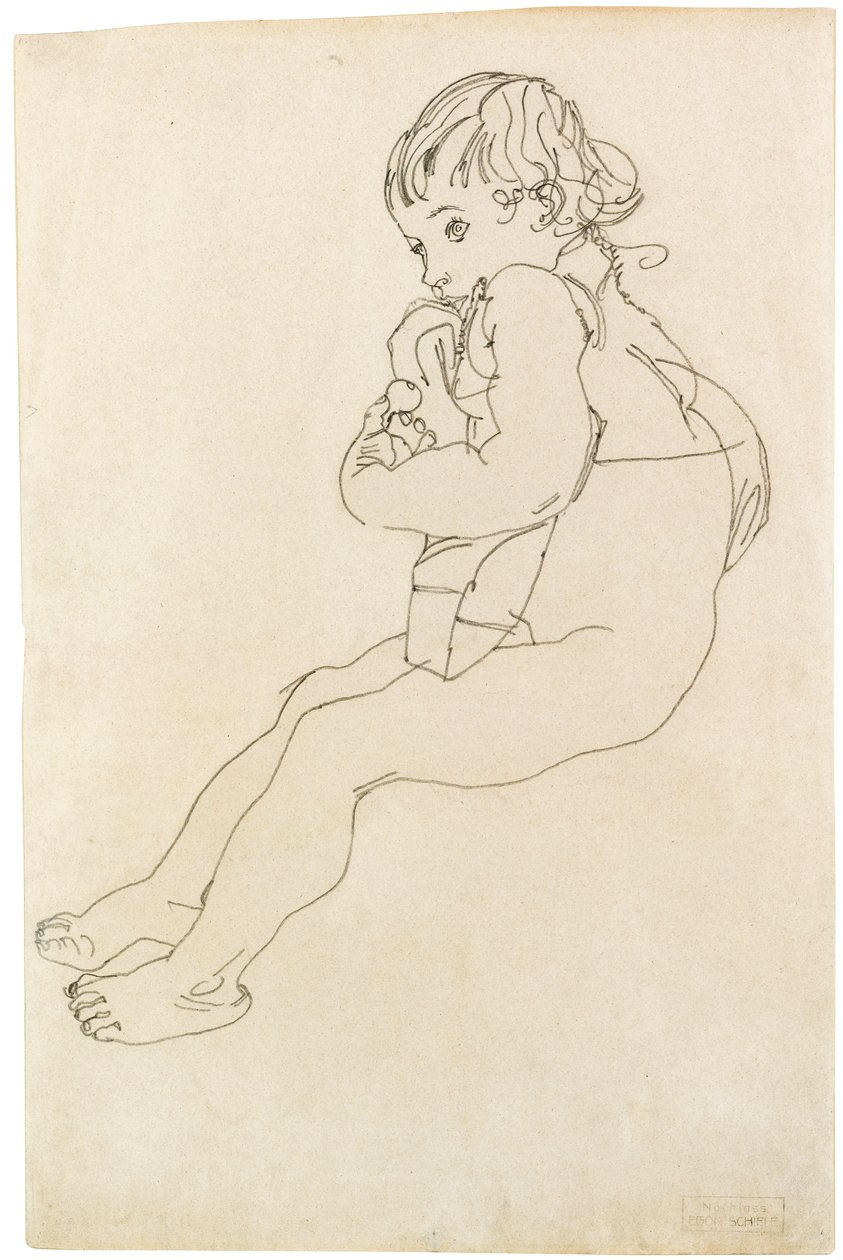 Siedzące dziecko, 1916 autorstwa Egon Schiele