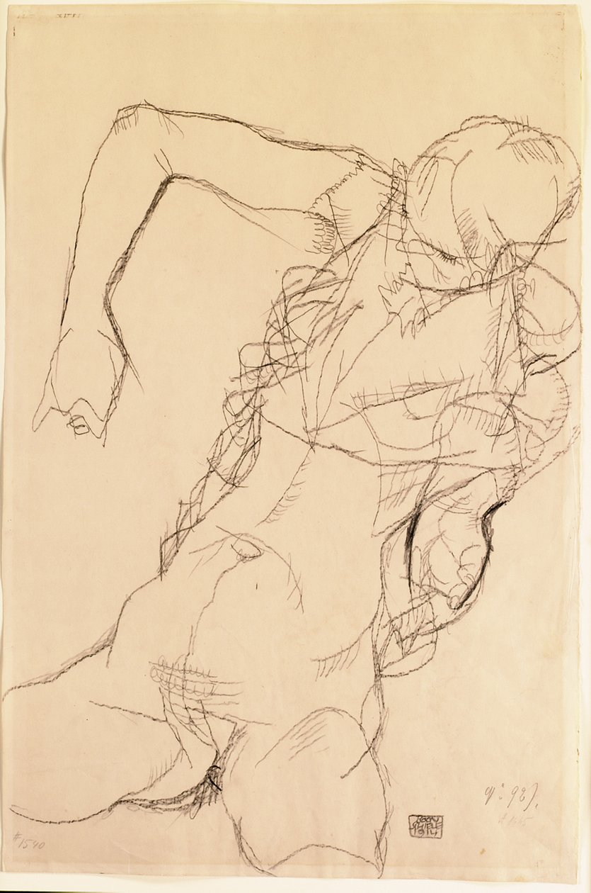 Siedzący akt, 1914 autorstwa Egon Schiele