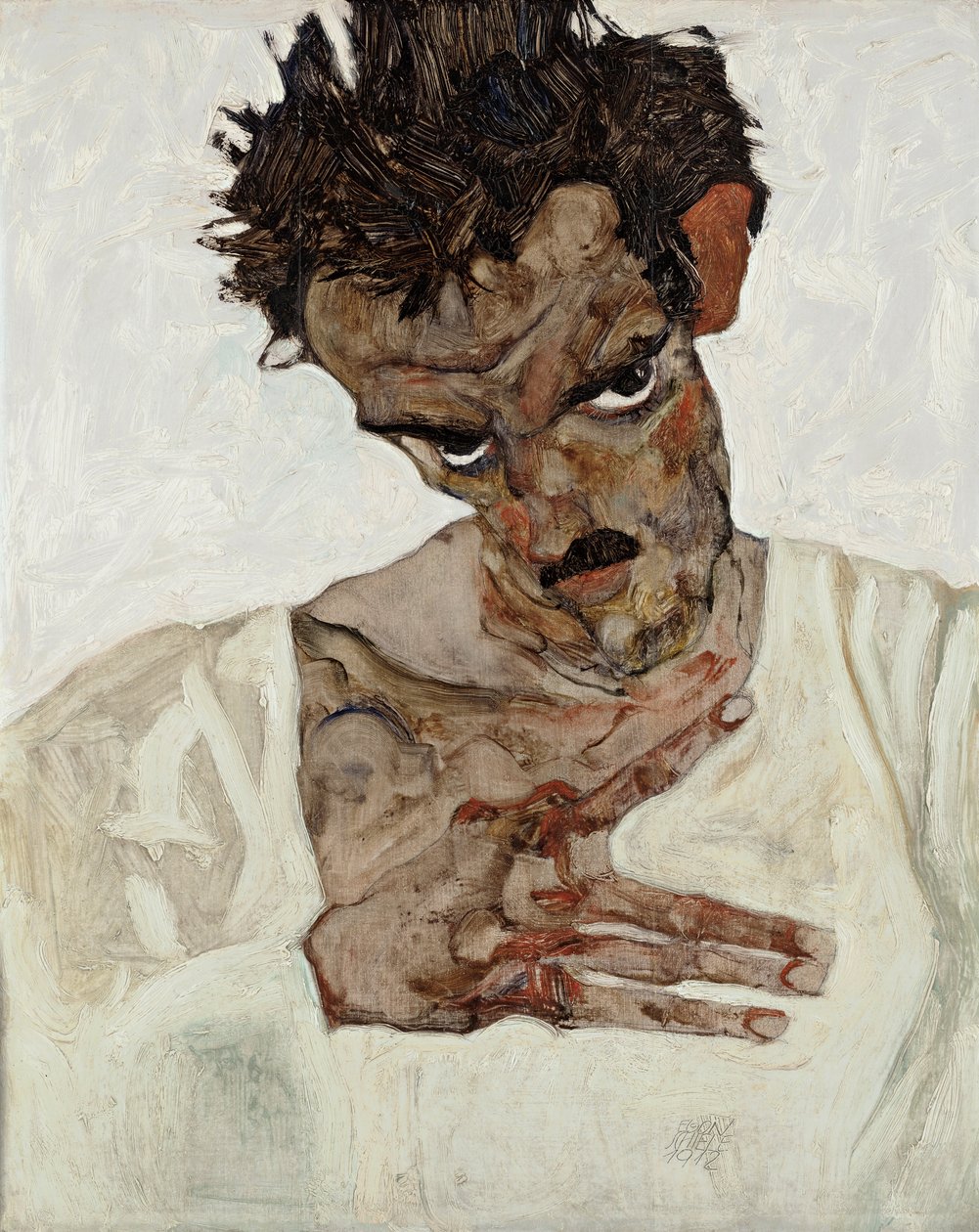 Autoportret z pochyloną głową autorstwa Egon Schiele
