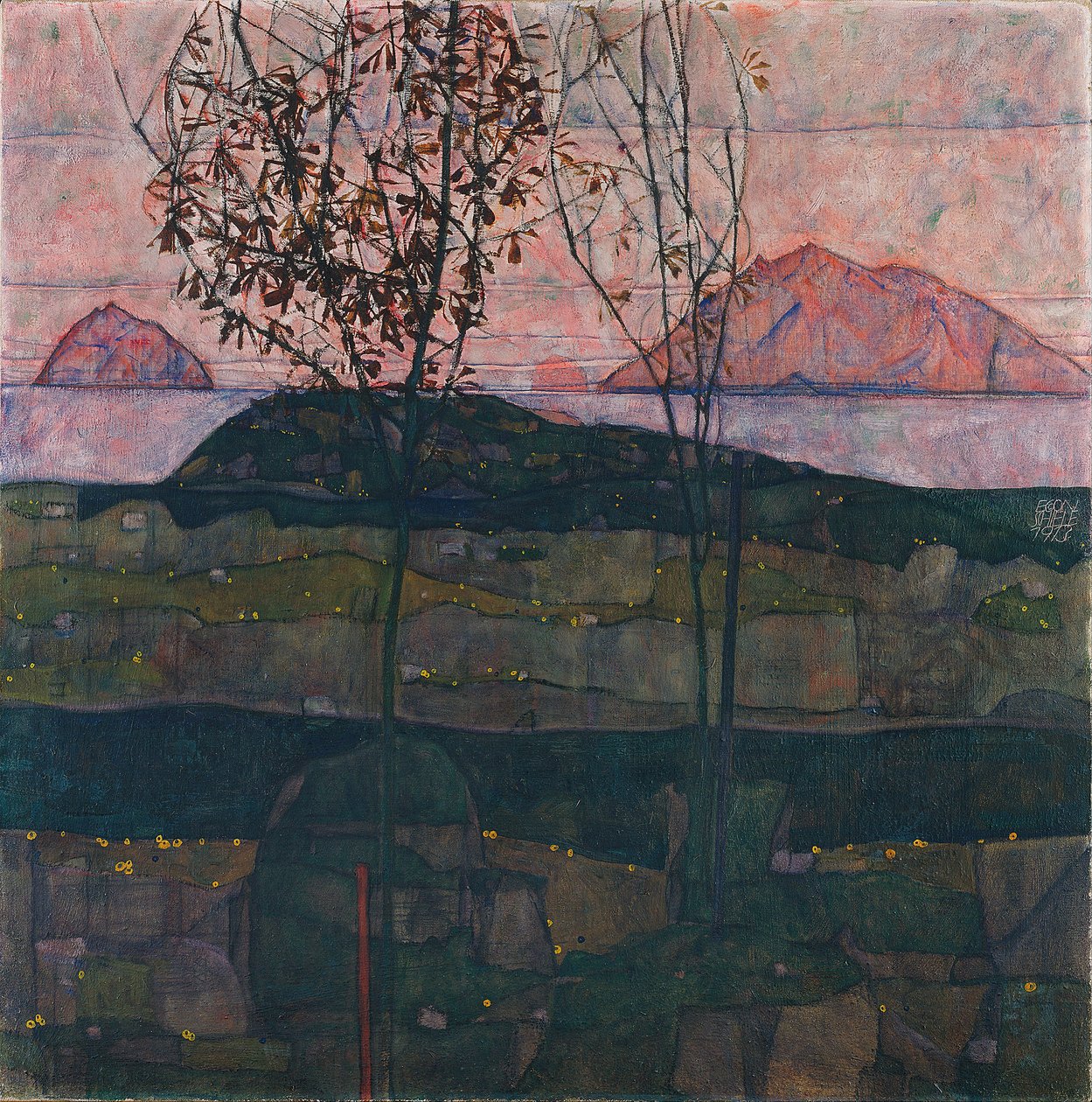 Zachodzące słońce autorstwa Egon Schiele