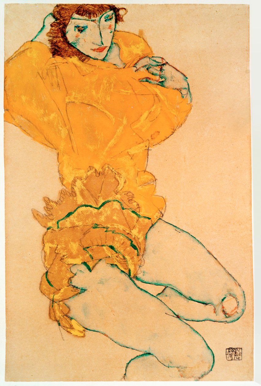 Rozbierająca się kobieta [Woman Undressing] autorstwa Egon Schiele