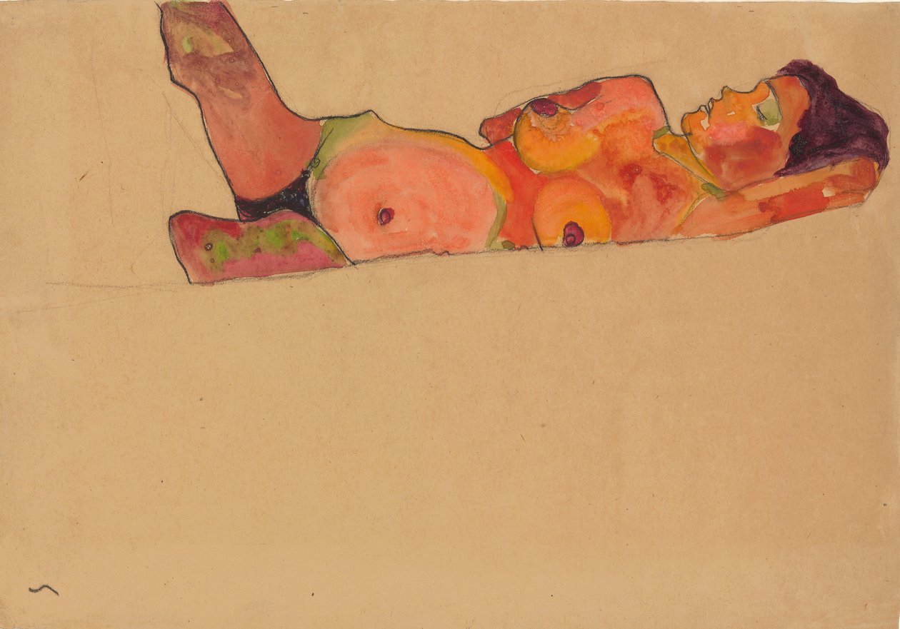Śpiąca dziewczyna, 1910 autorstwa Egon Schiele