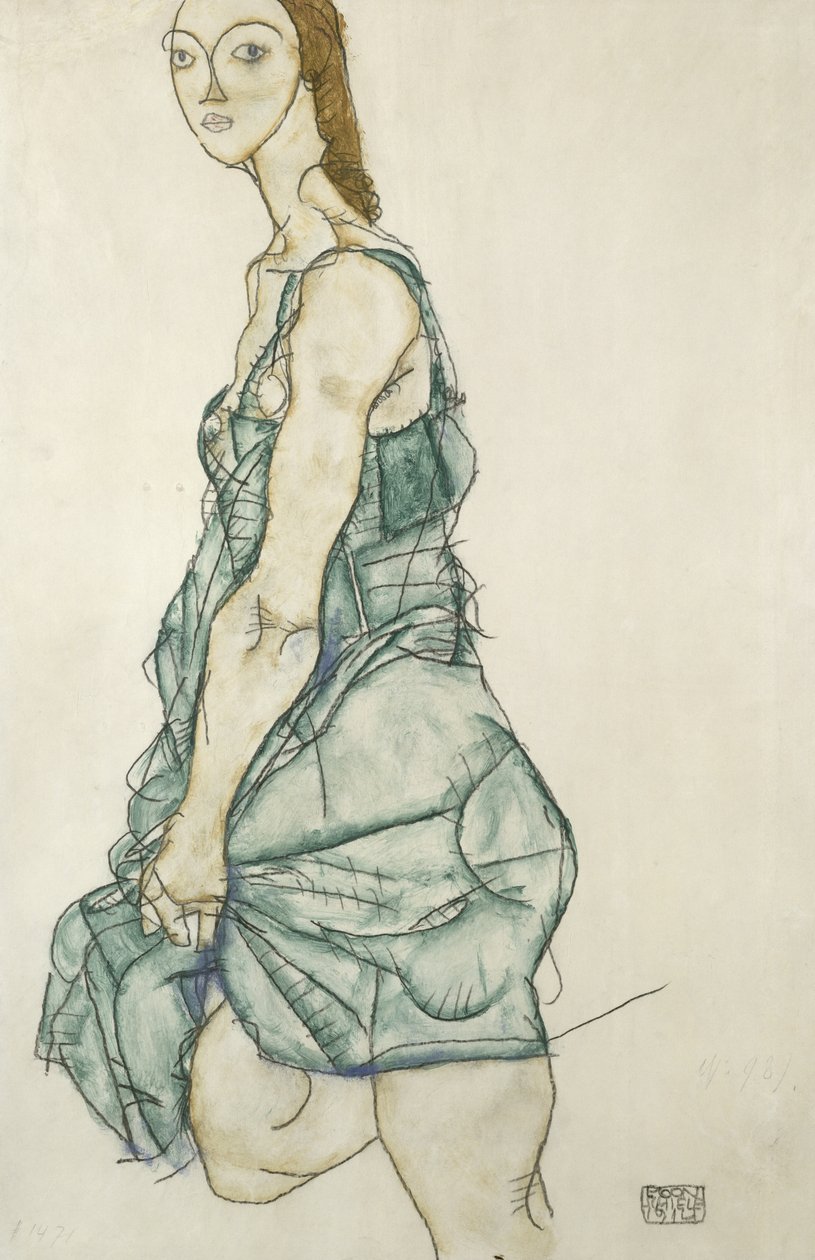 Stojąca dziewczyna autorstwa Egon Schiele