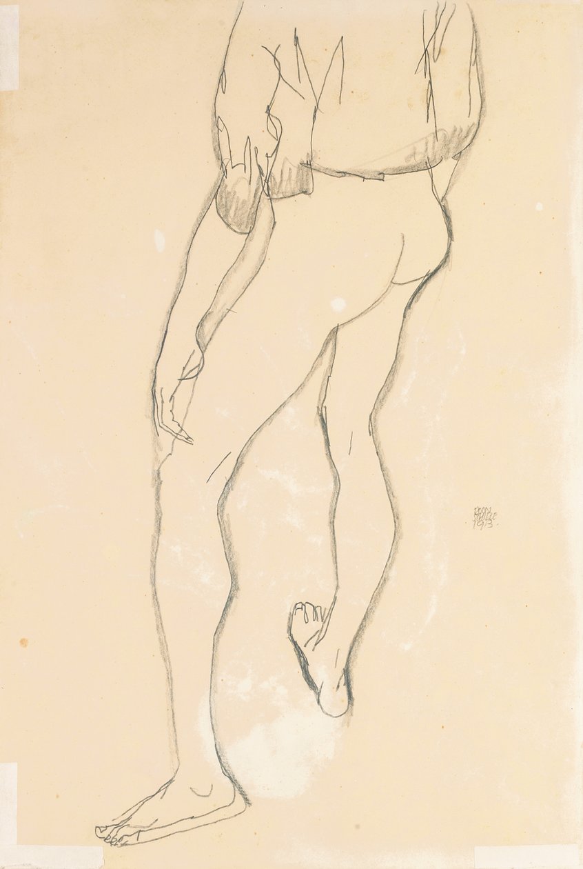 Stojący akt męski, 1913 autorstwa Egon Schiele