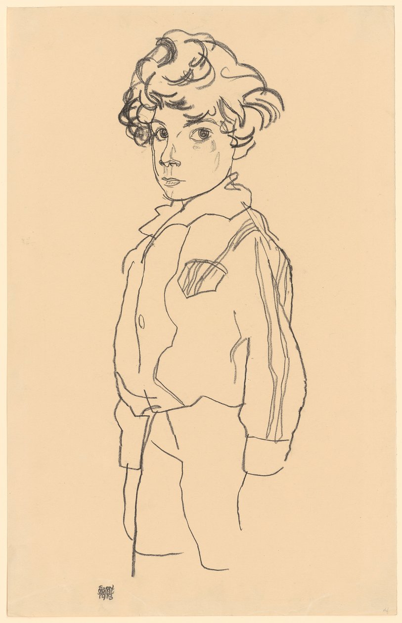 Chłopiec stojący autorstwa Egon Schiele