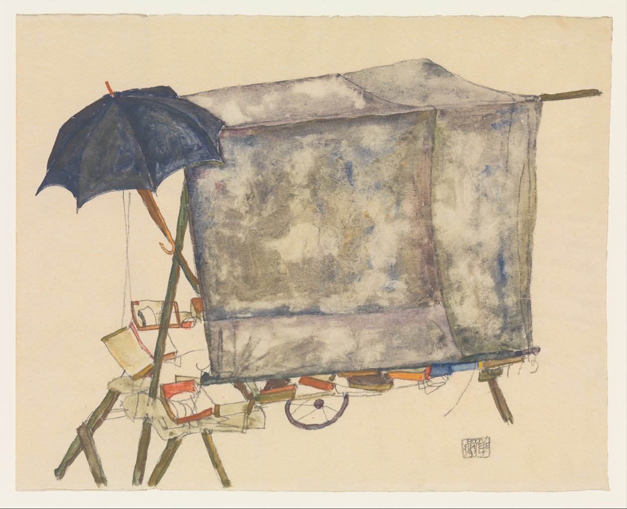 Wózek uliczny autorstwa Egon Schiele