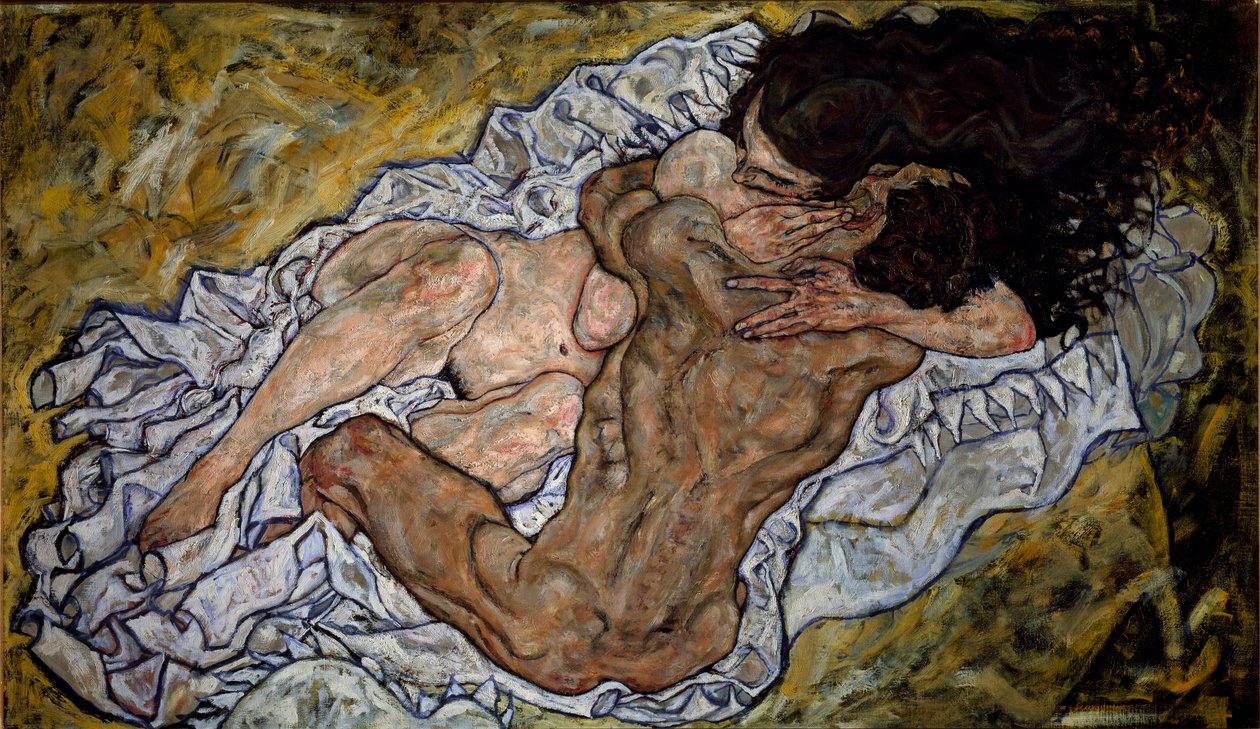 Uścisk autorstwa Egon Schiele