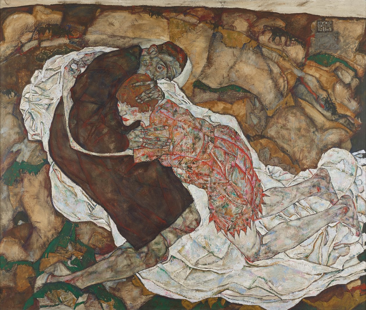 śmierć i dziewczyna autorstwa Egon Schiele