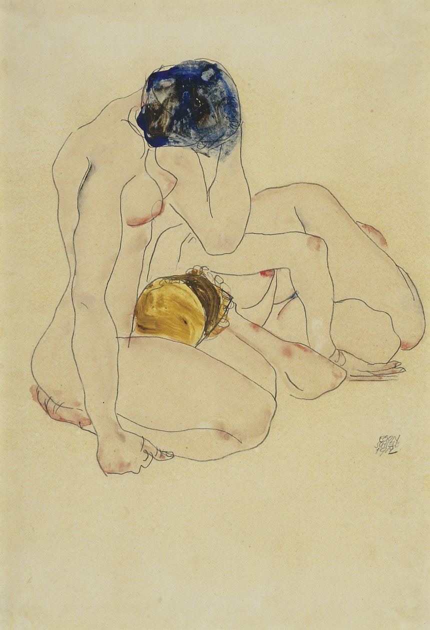 Dwóch przyjaciół, 1912 autorstwa Egon Schiele