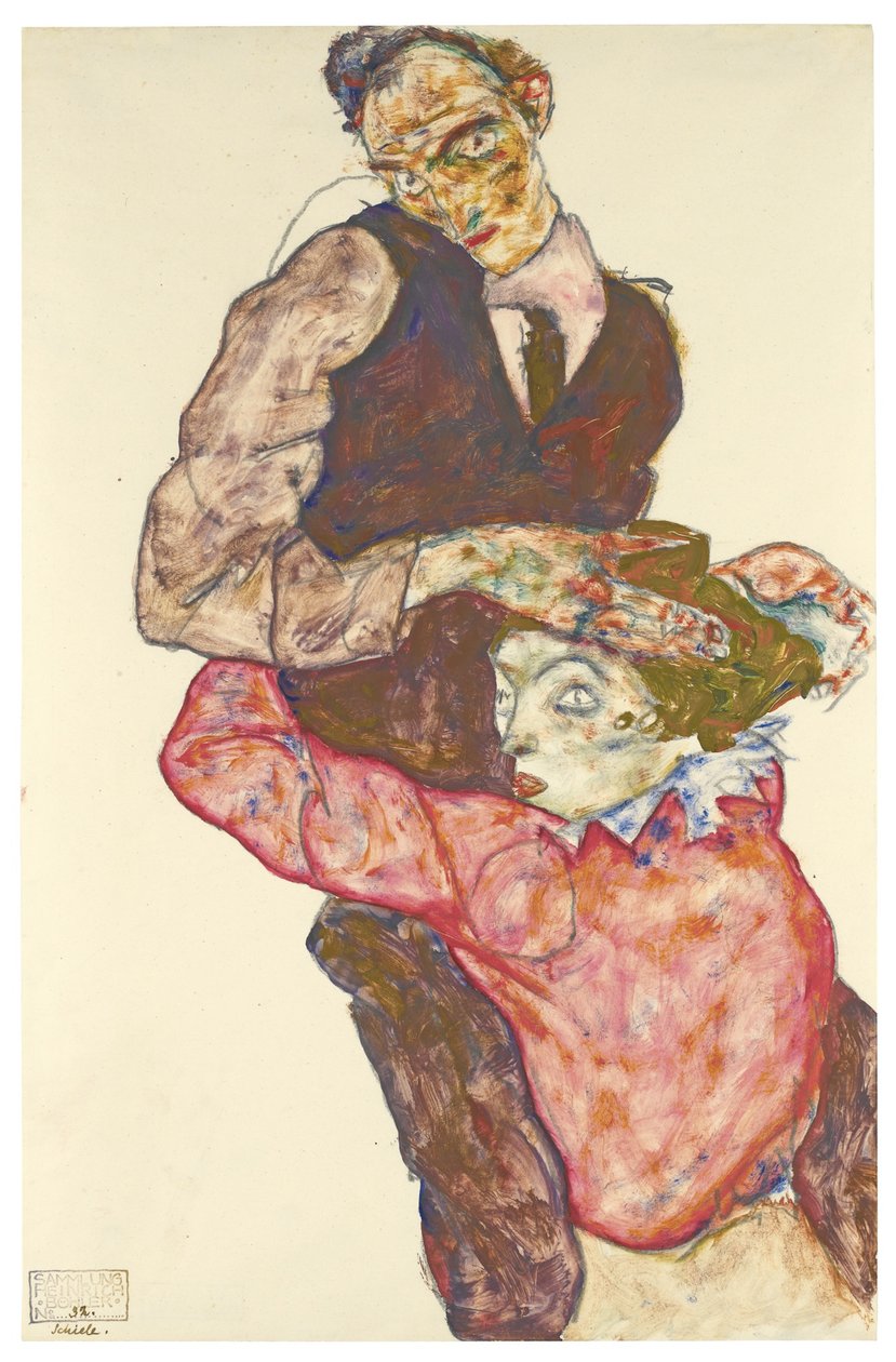 Dwoje kochanków Autoportret z Wallym, 1914-1915 autorstwa Egon Schiele
