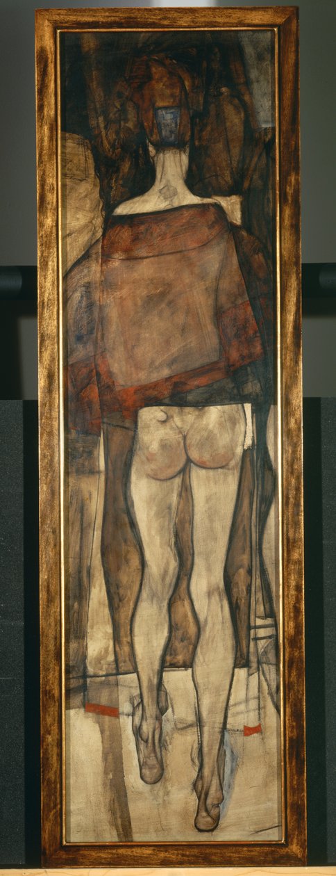 Akt kobiecy z chustą, fragment, Akt kobiecy z chustą, fragment1913 ... (olej na płótnie) autorstwa Egon Schiele